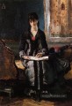 Portrait d’une jeune femme dame Peintre belge Alfred Stevens